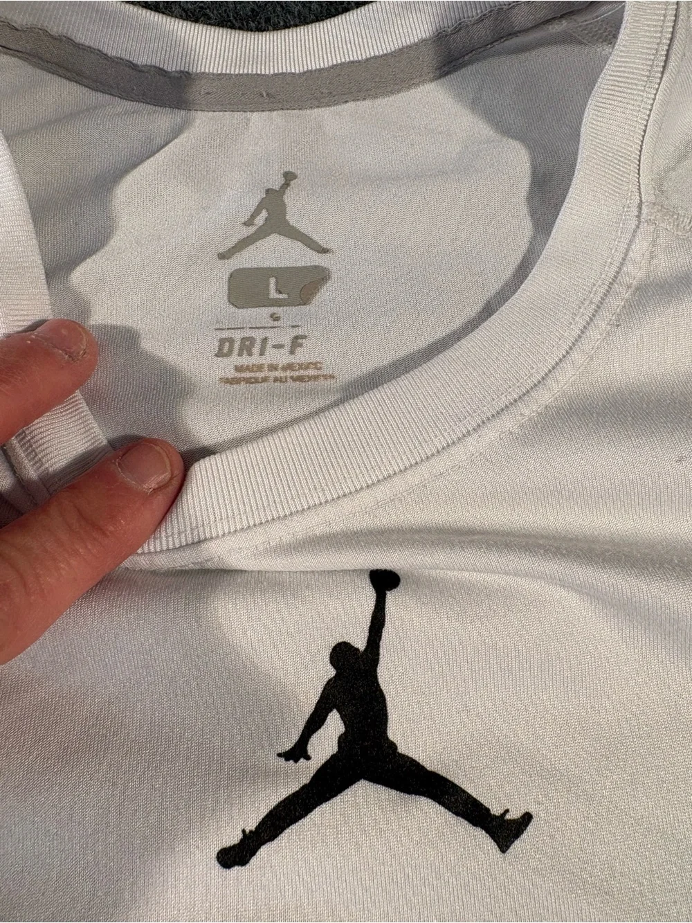 Jordan Men's Large White Dri-FIT Jumpman Athletic Performance T-Shirt